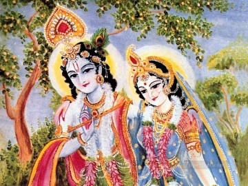 Radha Krishna 5 Hinduism Oil Paintings